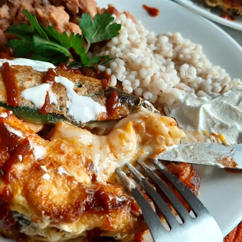 Stuffed Poblano Peppers with Butternut Squash and Shrimp - Sugar and Spice