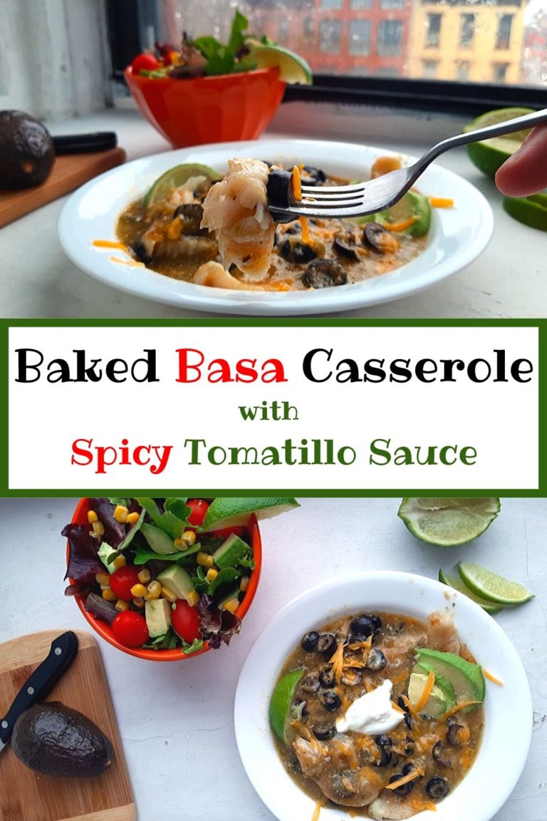 Spicy Baked Basa in Tomatillo Sauce - Sugar and Spice